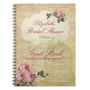 Vintage Romantic Roses Bridal Shower Guest Book