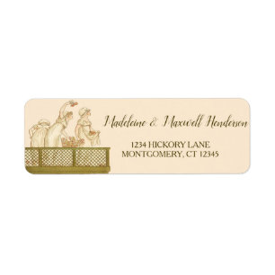 Vintage Romantic Rustic Floral Bridal Shower Return Address Label