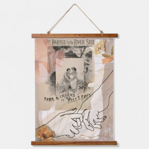 Vintage Romantic Wall Tapestry Antique Collage