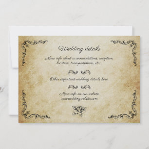 Vintage romantic wedding details card
