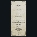 Vintage romantic wedding menu card<br><div class="desc">Give a retro style to your wedding with this romantic vintage design,  fully customisable.</div>