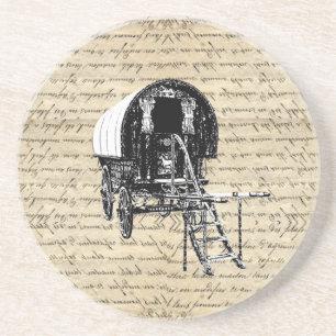 Vintage romany gypsy wagon coaster