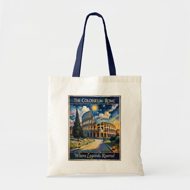 Vintage Rome Colosseum Starry Night Impressionist  Tote Bag (Front)