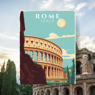 Vintage Rome Italy Travel Colosseum Postcard