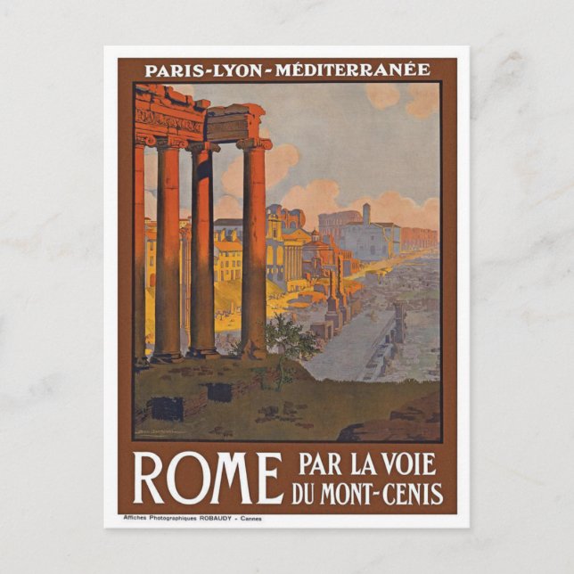 Vintage Rome Italy Travel Retro Postcard (Front)