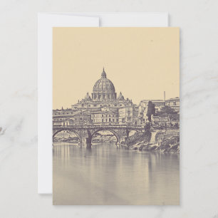 Vintage Rome Tiber And Vatican Religious Card