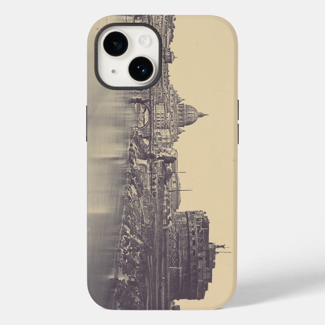 Vintage Rome Tiber Castle And Vatican Fine Art Case-Mate iPhone Case (Back)