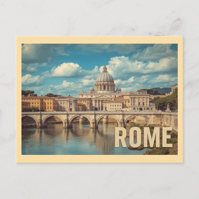 Vintage Rome Travel Postcard (Front)