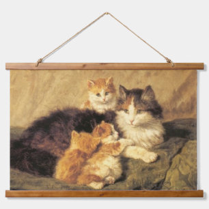 Vintage Ronner Knip's Cats Oil Painting  Hanging Tapestry