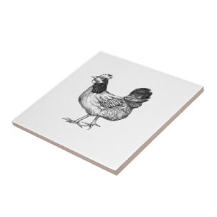 Vintage Rooster Ceramic Tile