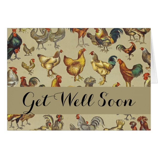Vintage Rooster Chicken Pattern: Farmhouse Art (Front Horizontal)