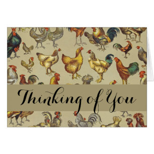 Vintage Rooster Chicken Pattern: Farmhouse Art