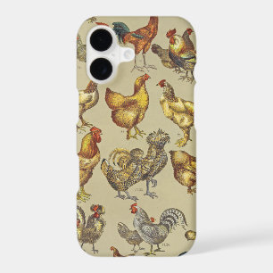 Vintage Rooster Chicken Pattern: Farmhouse Art