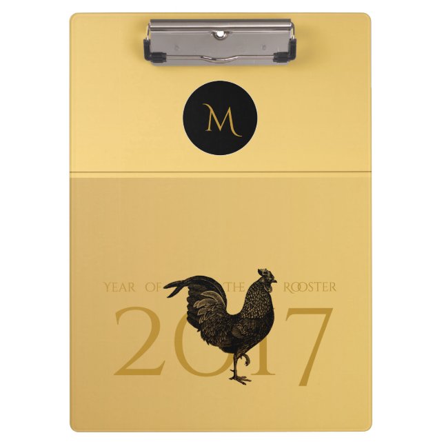 Vintage Rooster Chinese New Year 2017 Clipboard (Front)