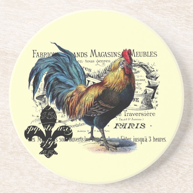 Vintage Rooster Coaster (Front)