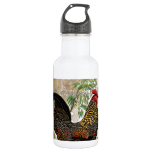 Vintage Rooster French Collage Farm Pet 532 Ml Water Bottle