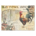 Vintage Rooster Hen House Advert Decoupage