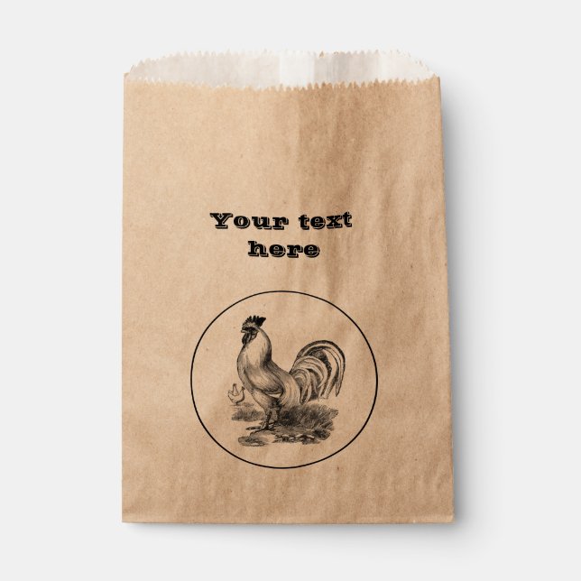 Vintage rooster illustration bag (Front)