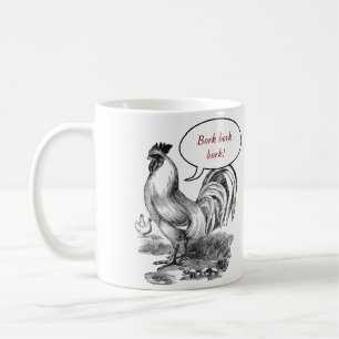 Vintage rooster illustration coffee mug
