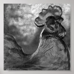 Vintage Rooster of Glass Poster