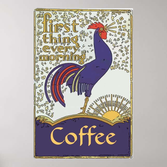 Vintage Rooster Poster, edit text Poster (Front)