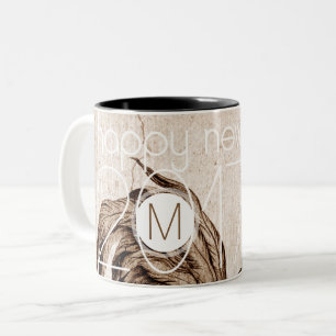 Vintage Rooster Year 2017 Monogram Mug