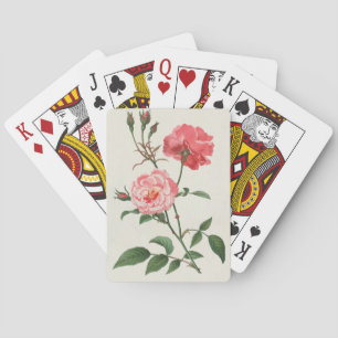 Vintage Rosa Flowers Playing Cards