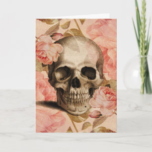 Vintage Rosa Skull Collage Card