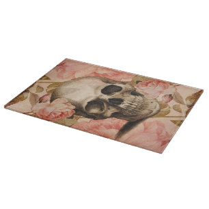 Vintage Rosa Skull Collage Cutting Board