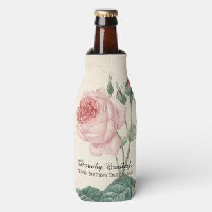 Vintage Rose 75th Birthday Celebration Bottle Cooler