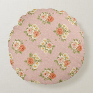 Vintage Rose and Daisy Bedding Round Cushion