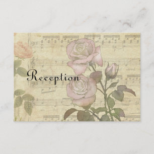 Vintage Rose and music score wedding set Invitation
