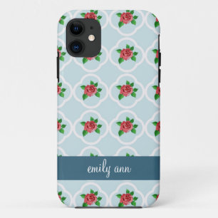 Vintage Rose and Quatrefoil iPhone4 Case