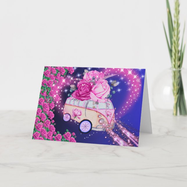 Vintage Rose Beaver Bus Card (Front)