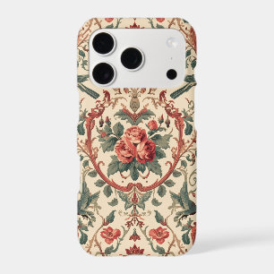 Vintage Rose & Bird Pattern Romantic Art Nouveau