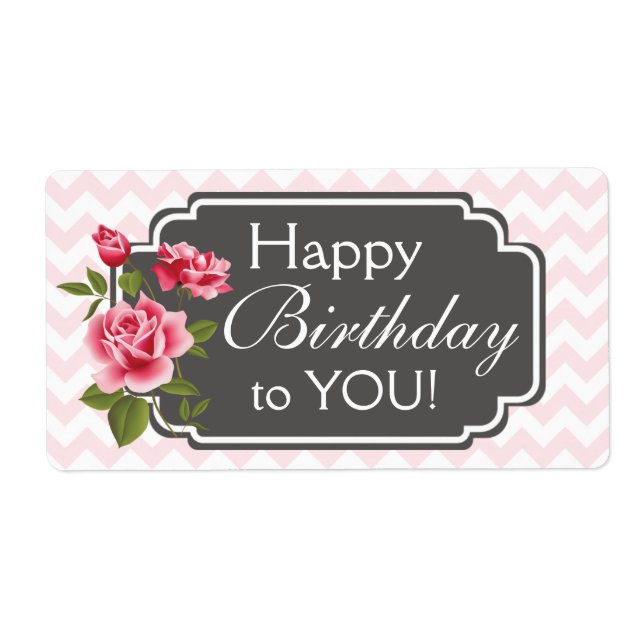 Vintage Rose Birthday Labels (Front)