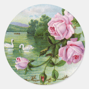 Vintage Rose Birthday Stickers
