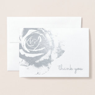 Vintage Rose Blank All Occasion Floral Foil Card