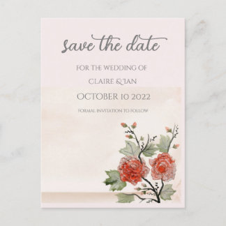 Vintage Rose ( blush ) Postcard