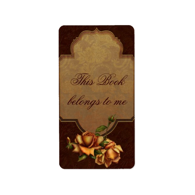 Vintage Rose Bookplate Label (Front)