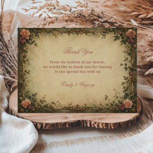 Vintage Rose Botanical Thank You Card