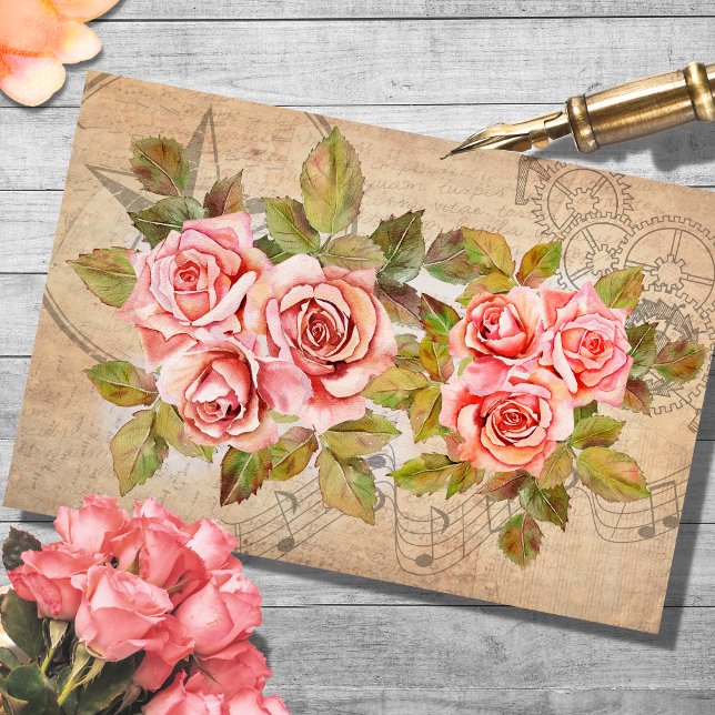 Vintage Rose Bouquet Decoupage Tissue Paper (Creator Uploaded)