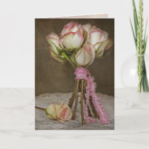 vintage rose bouquet sympathy card