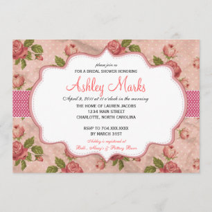 Vintage Rose Bridal Shower Invitation