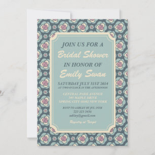 Vintage Rose Bridal Shower Invitation Card