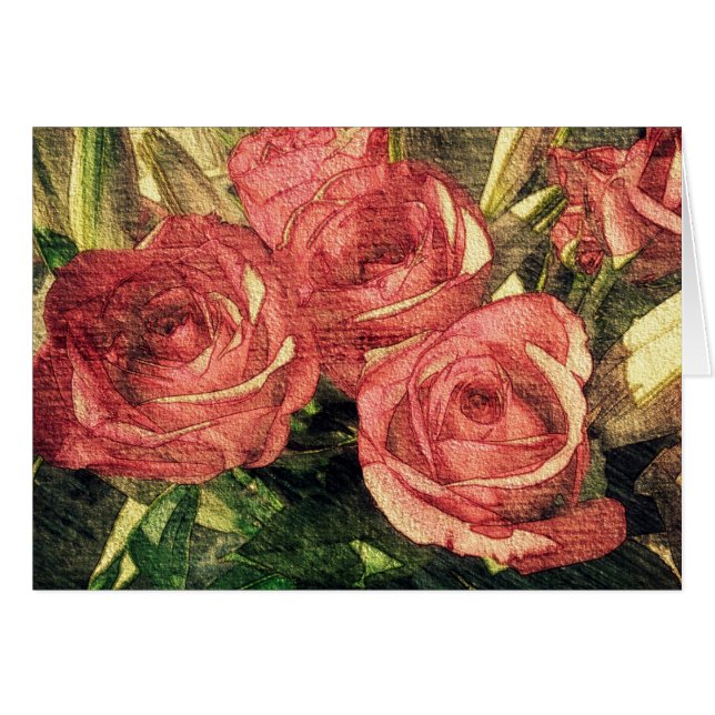 Vintage Rose Card (Front Horizontal)