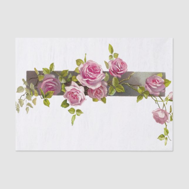 Vintage Rose Cascade Tissue Paper (Front)