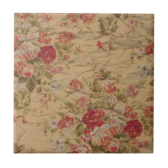 Vintage Rose Ceramic Tile (Front)