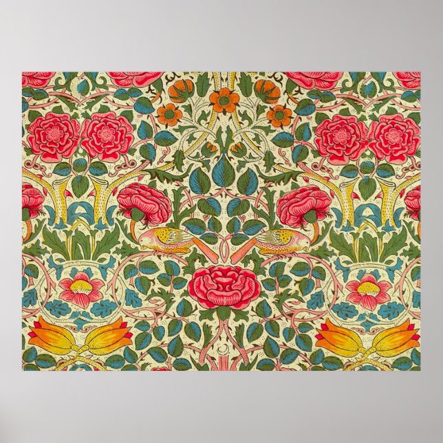 Vintage Rose Chintz Floral pattern Poster (Front)
