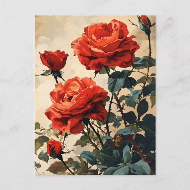 Vintage Rose Close-up: Timeless Elegance Postcard (Front)